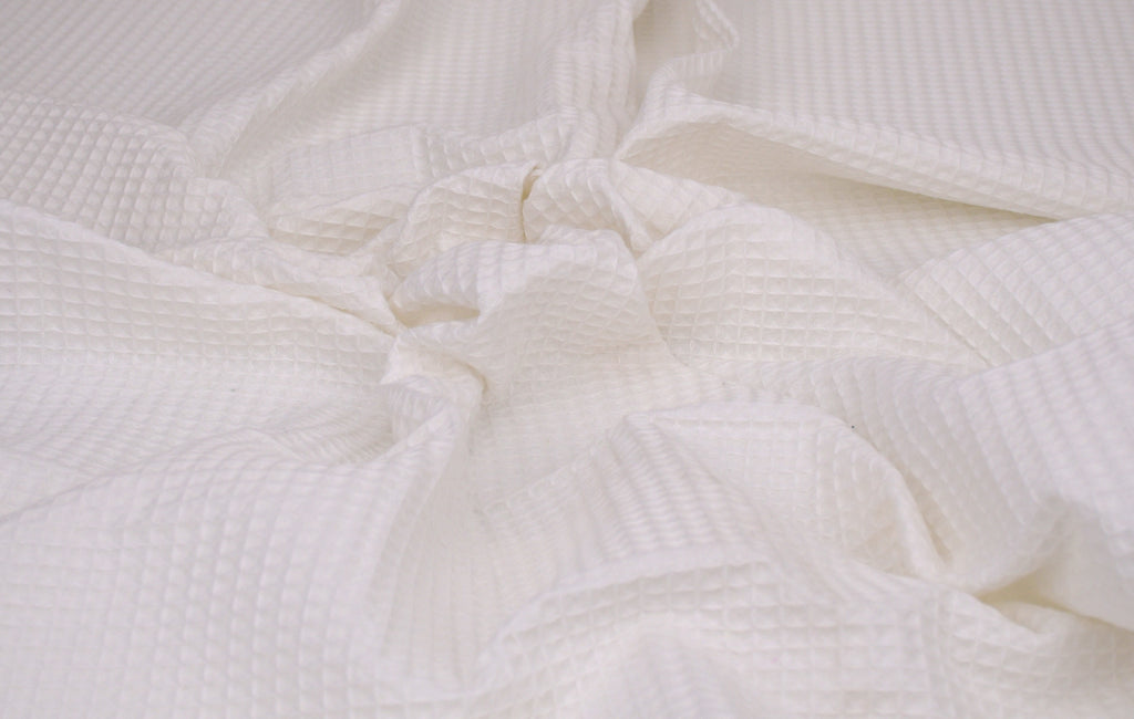 100% Cotton Waffle Fabric - Off White