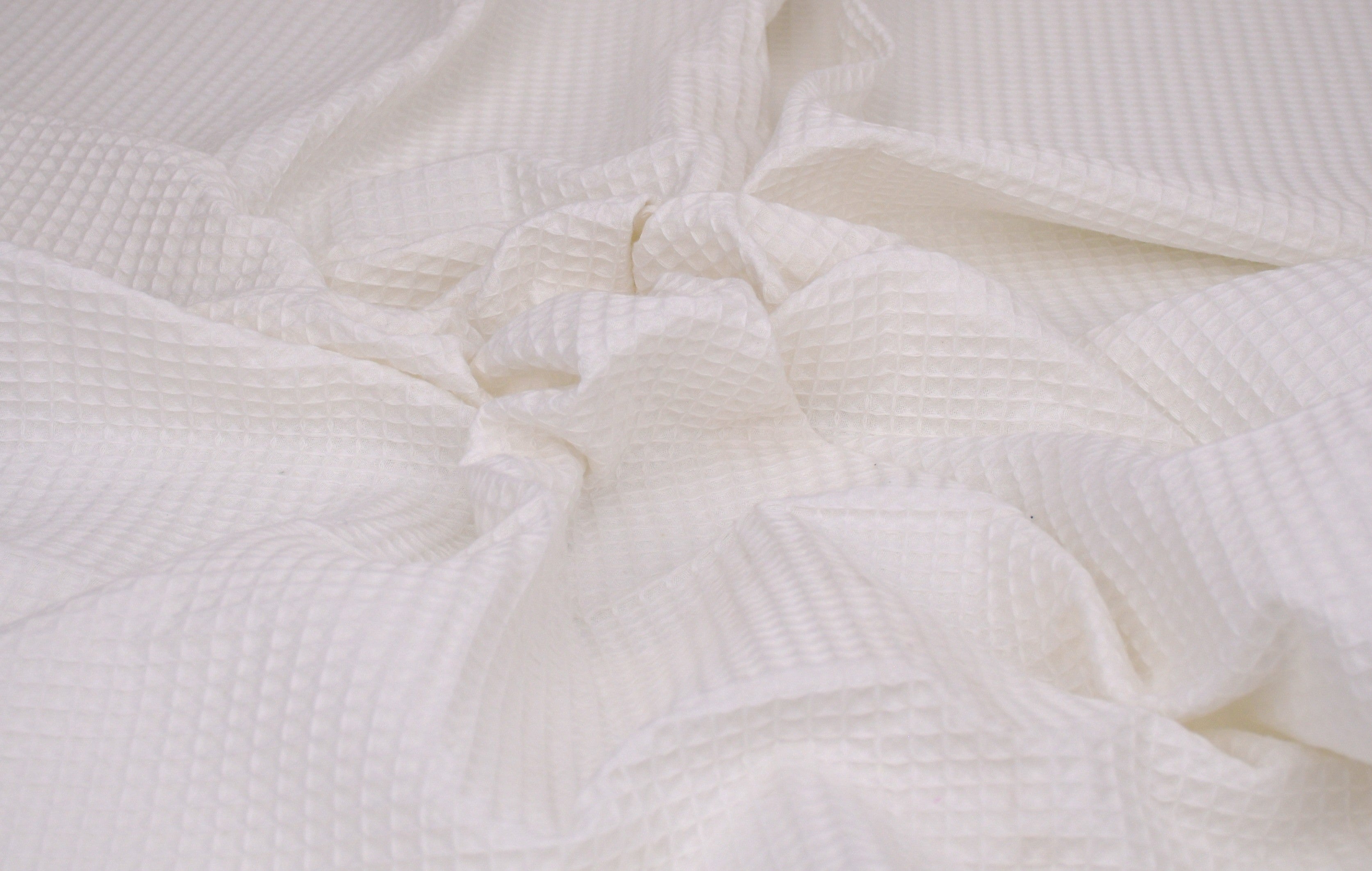 100% Cotton Waffle Fabric - Off White