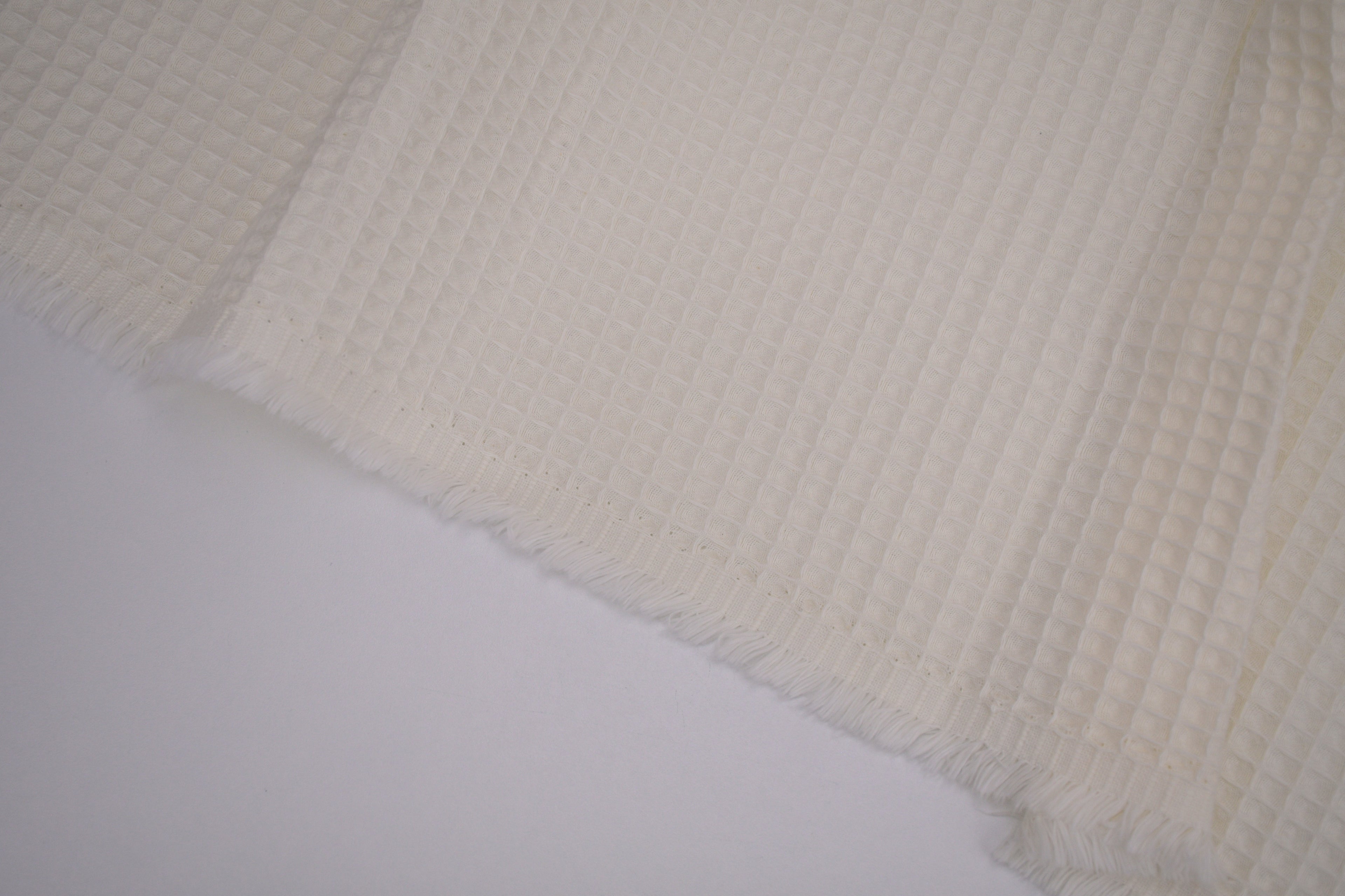 100% Cotton Waffle Fabric - Cream