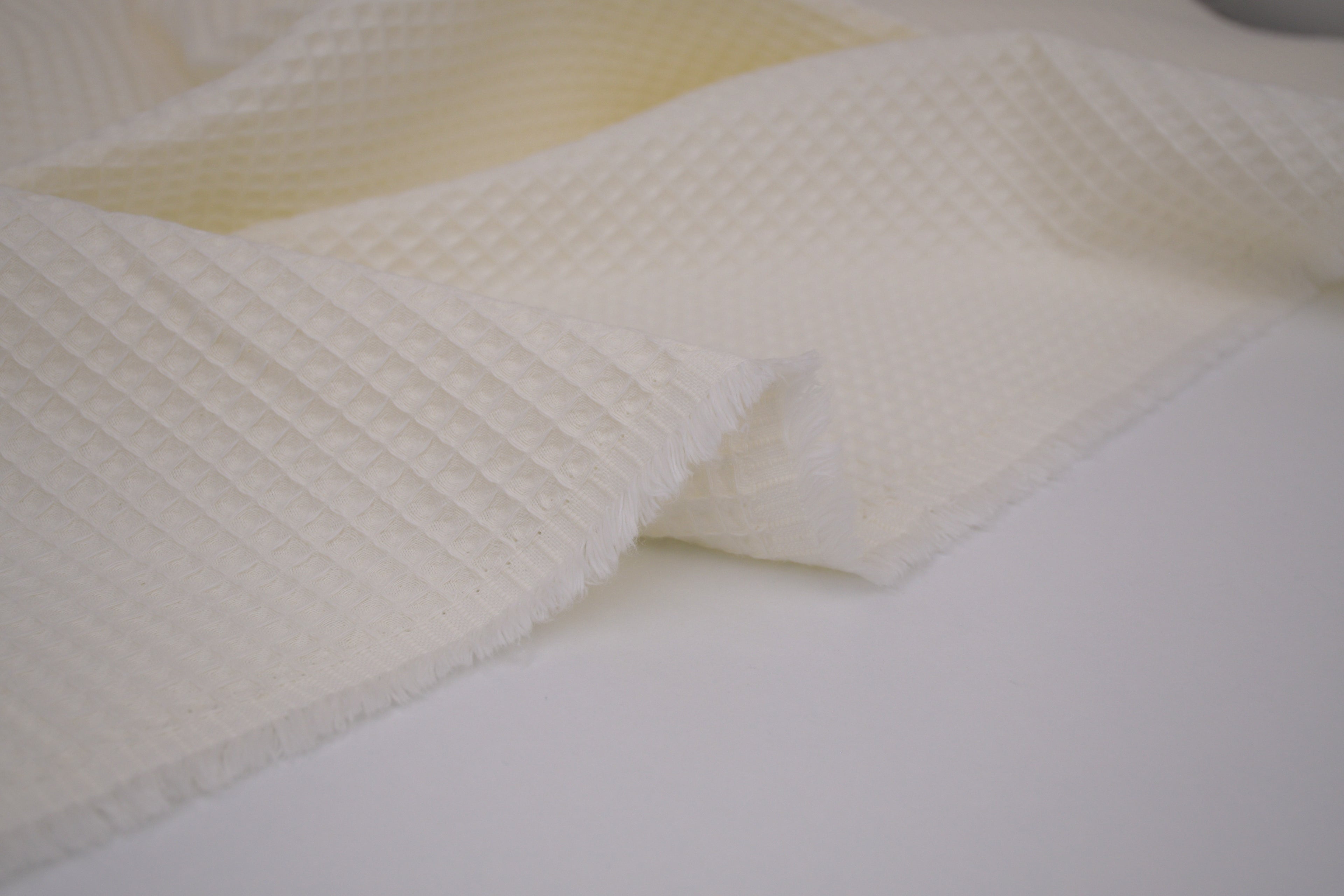 100% Cotton Waffle Fabric - Cream