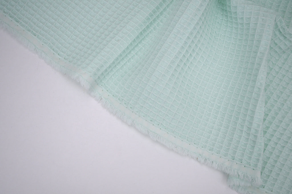100% Cotton Waffle Fabric - Pastel Mint