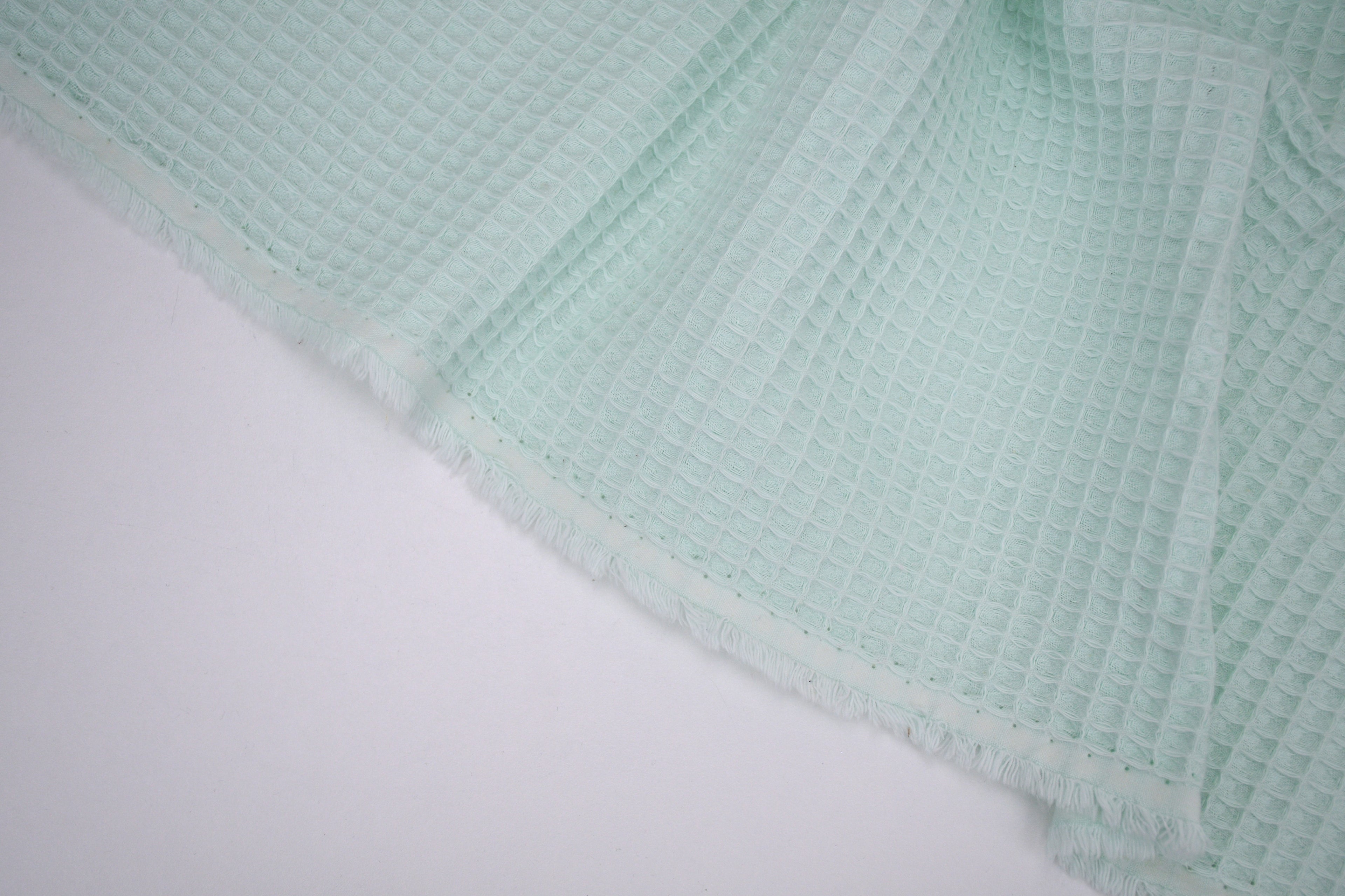 100% Cotton Waffle Fabric - Pastel Mint