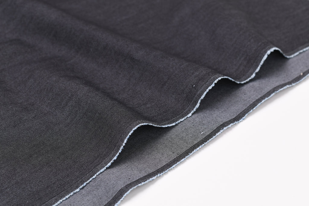 Denim chambray lavé 5 oz – Noir carbone