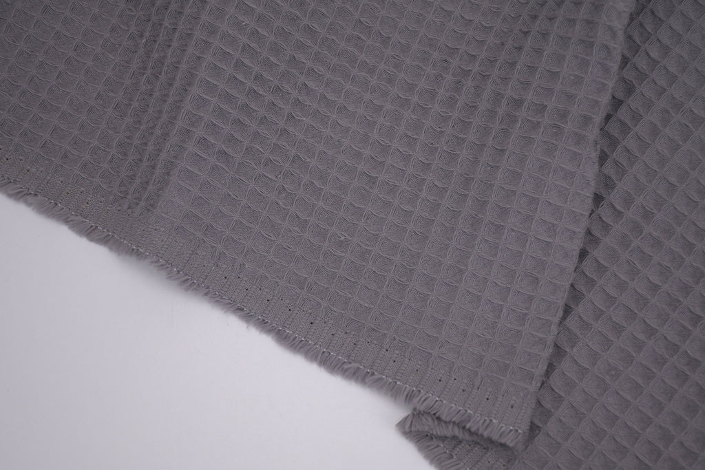 100% Cotton Waffle Fabric - Charcoal