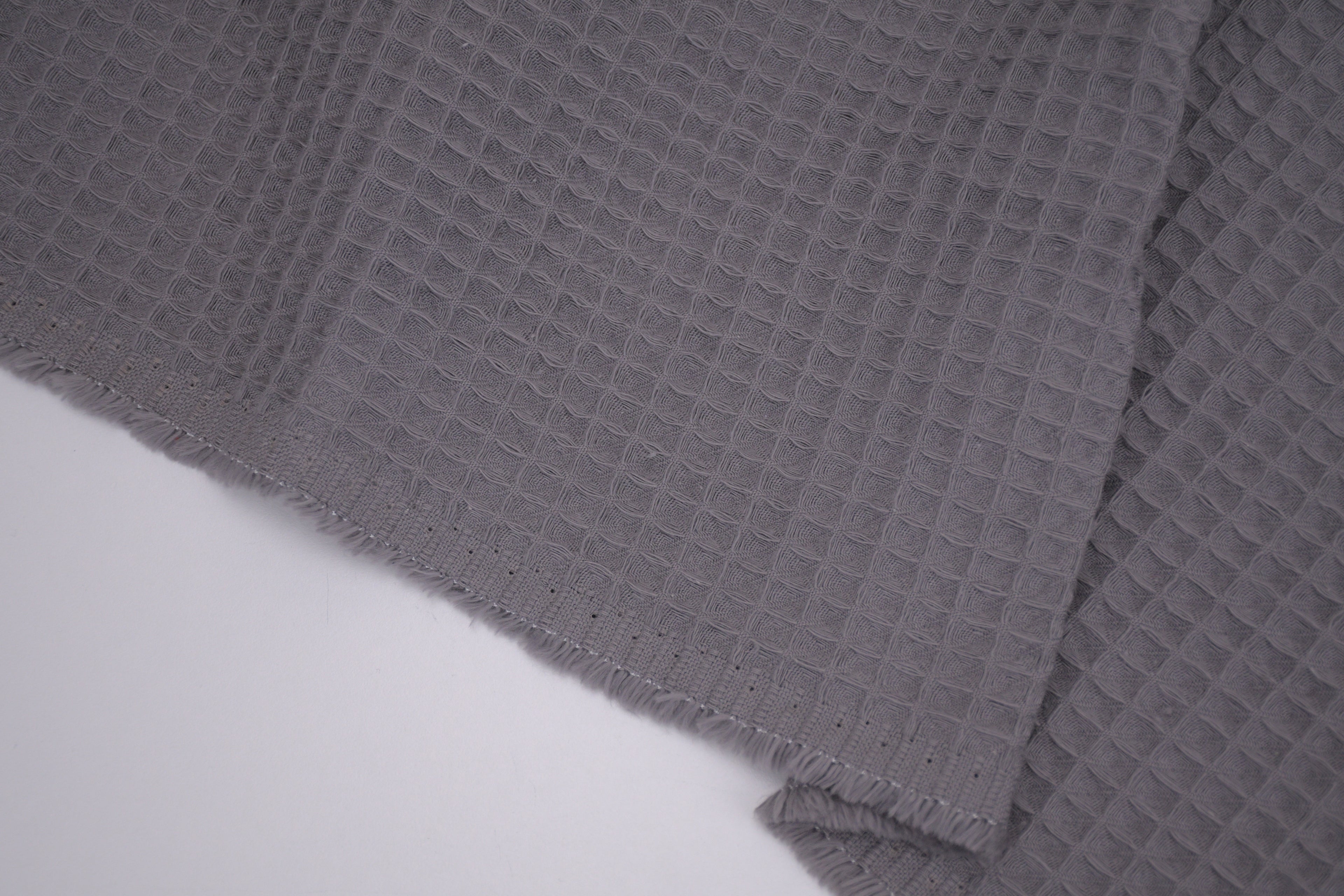 100% Cotton Waffle Fabric - Charcoal