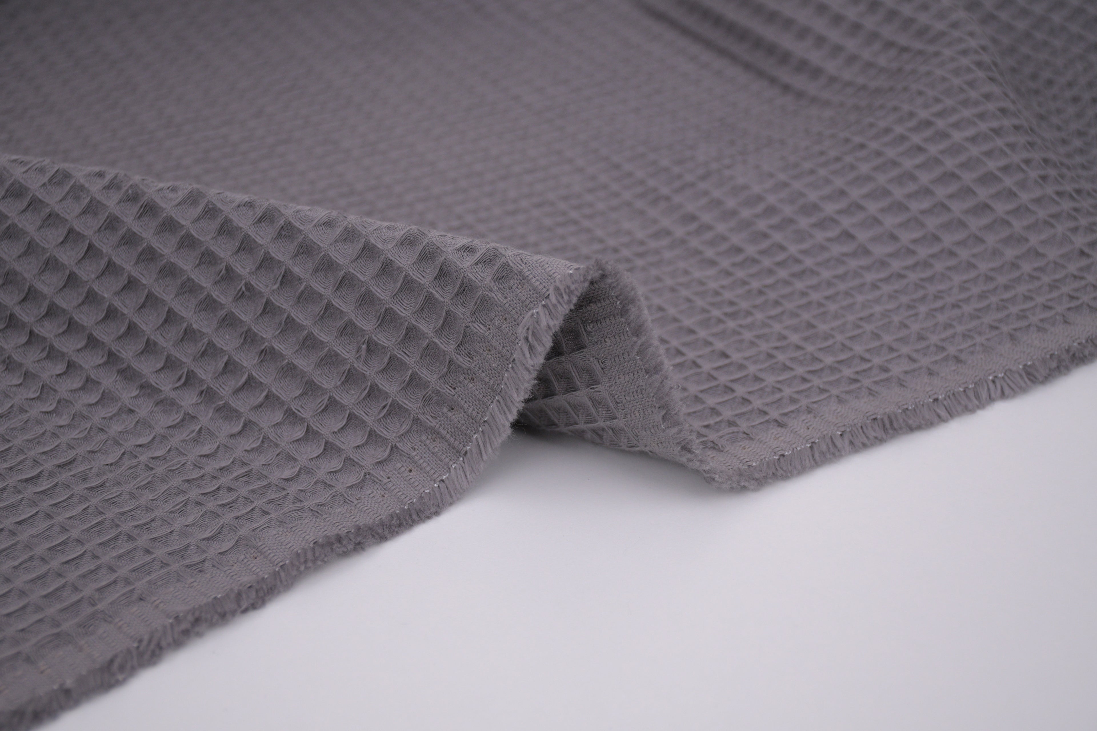 100% Cotton Waffle Fabric - Charcoal