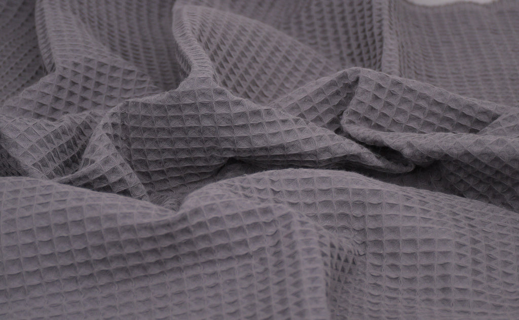 100% Cotton Waffle Fabric - Charcoal