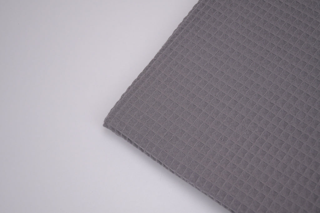 100% Cotton Waffle Fabric - Charcoal
