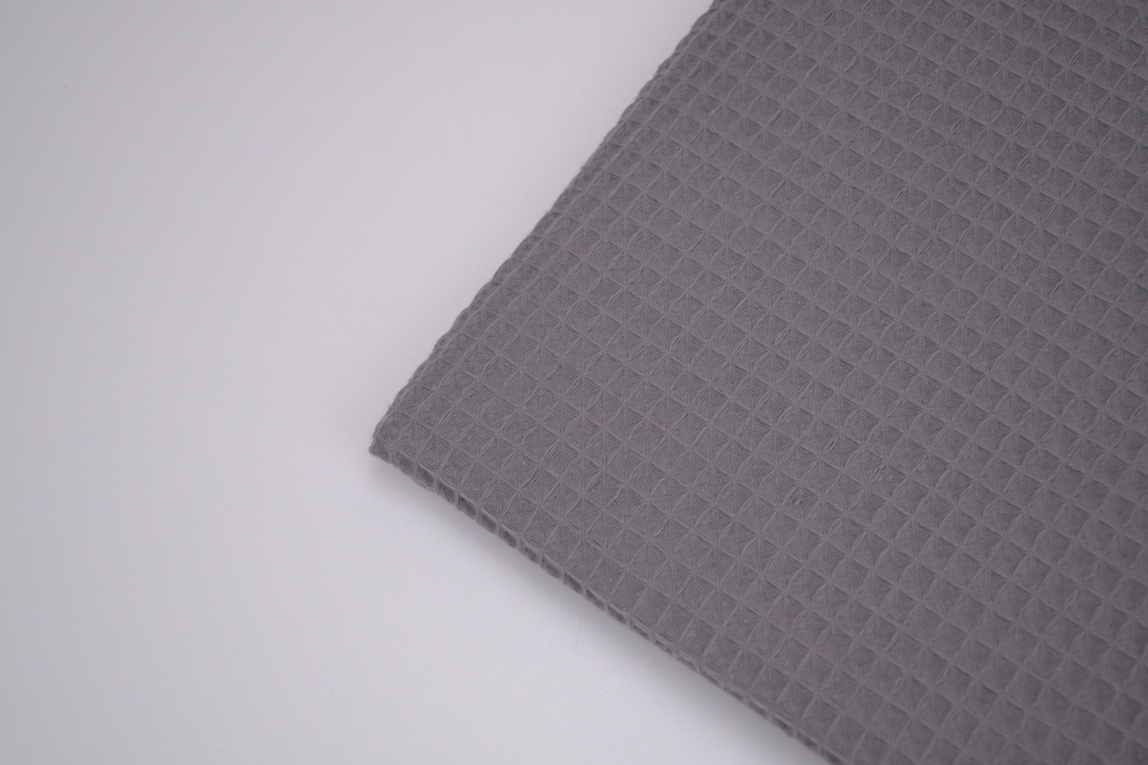 100% Cotton Waffle Fabric - Charcoal