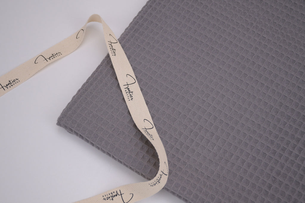 100% Cotton Waffle Fabric - Charcoal