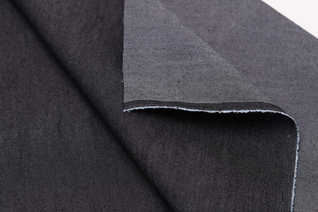 Denim chambray lavé 5 oz – Noir carbone