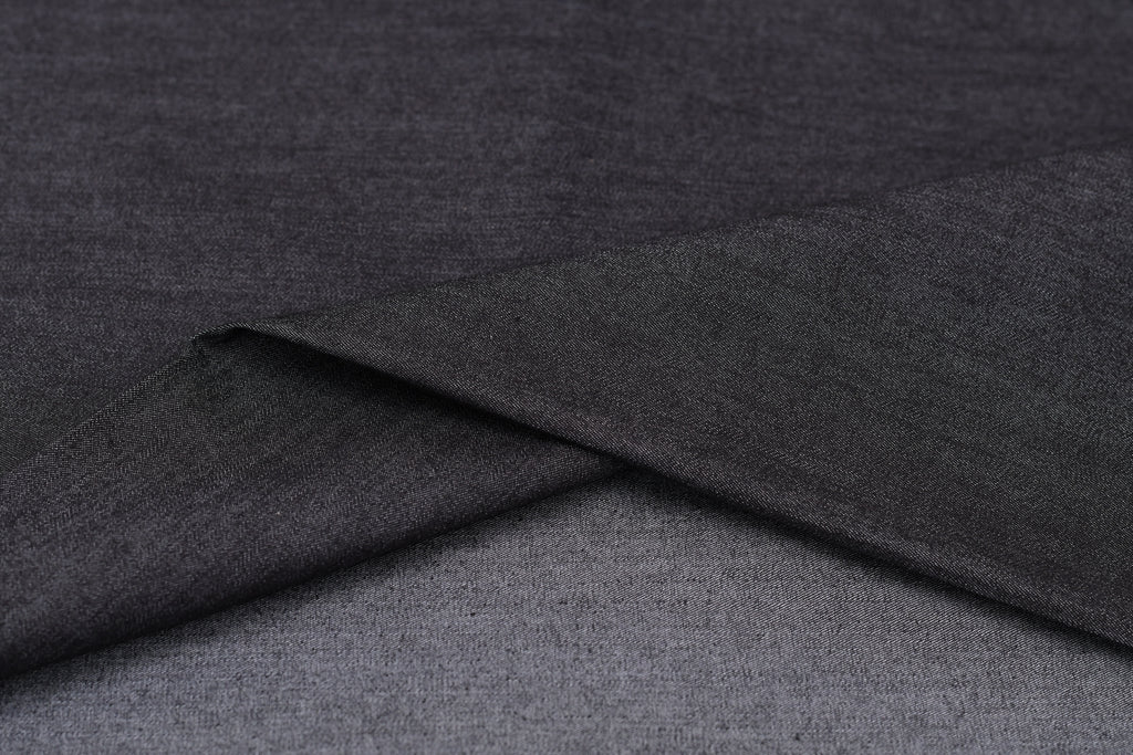 Denim chambray lavé 5 oz – Noir carbone