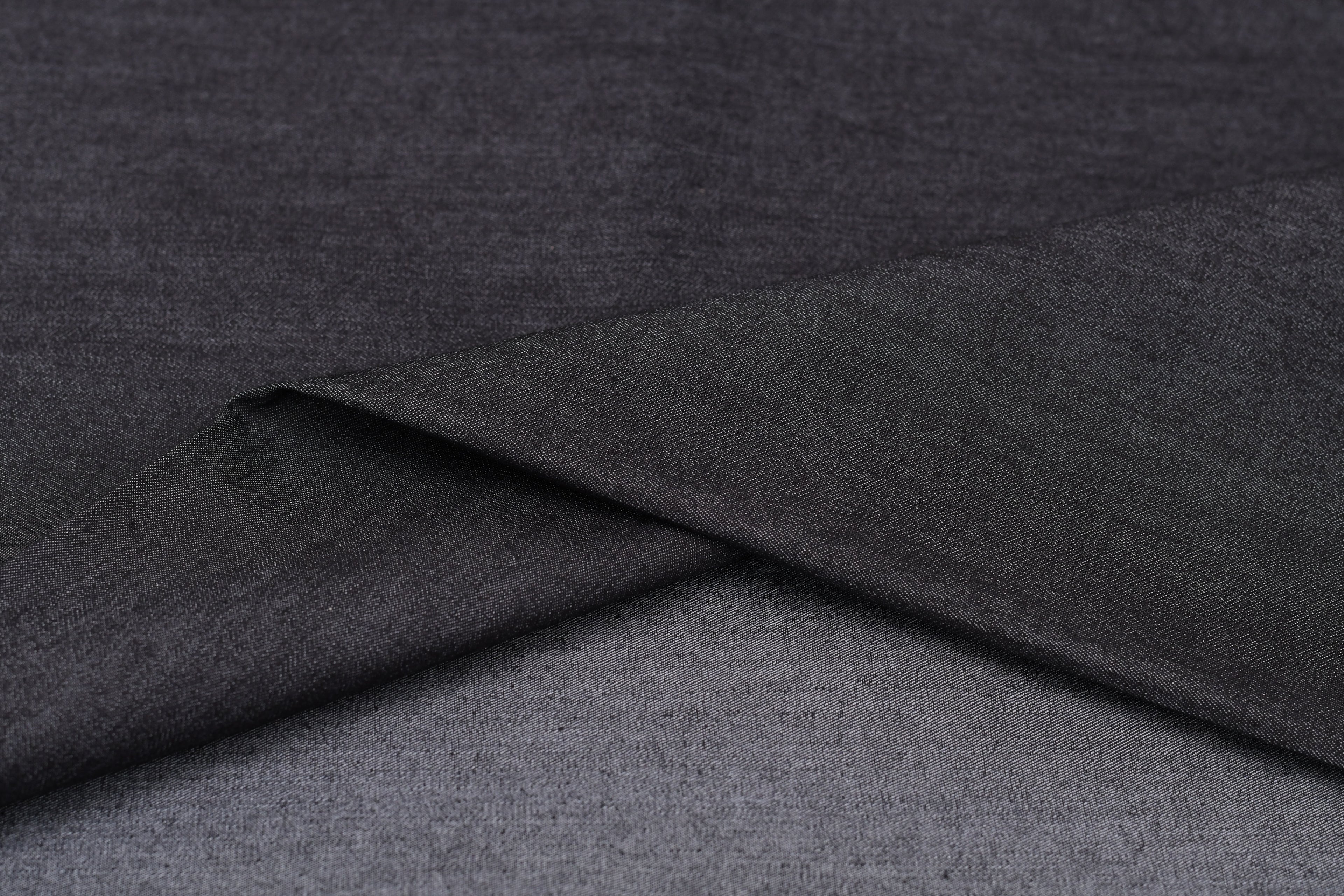 Denim chambray lavé 5 oz – Noir carbone