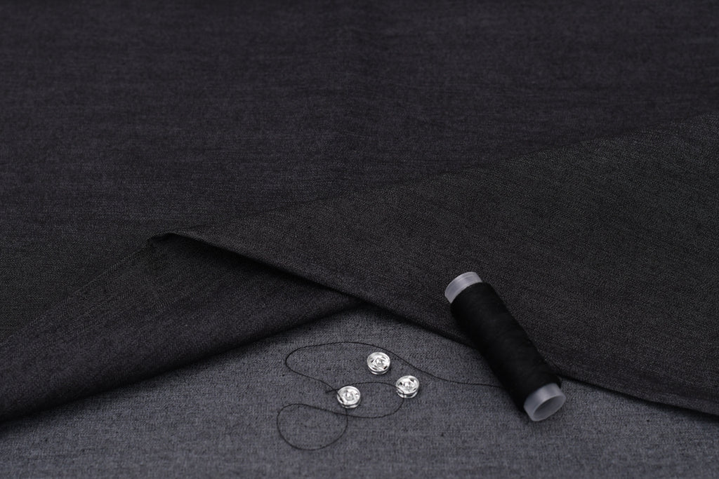 Denim chambray lavé 5 oz – Noir carbone