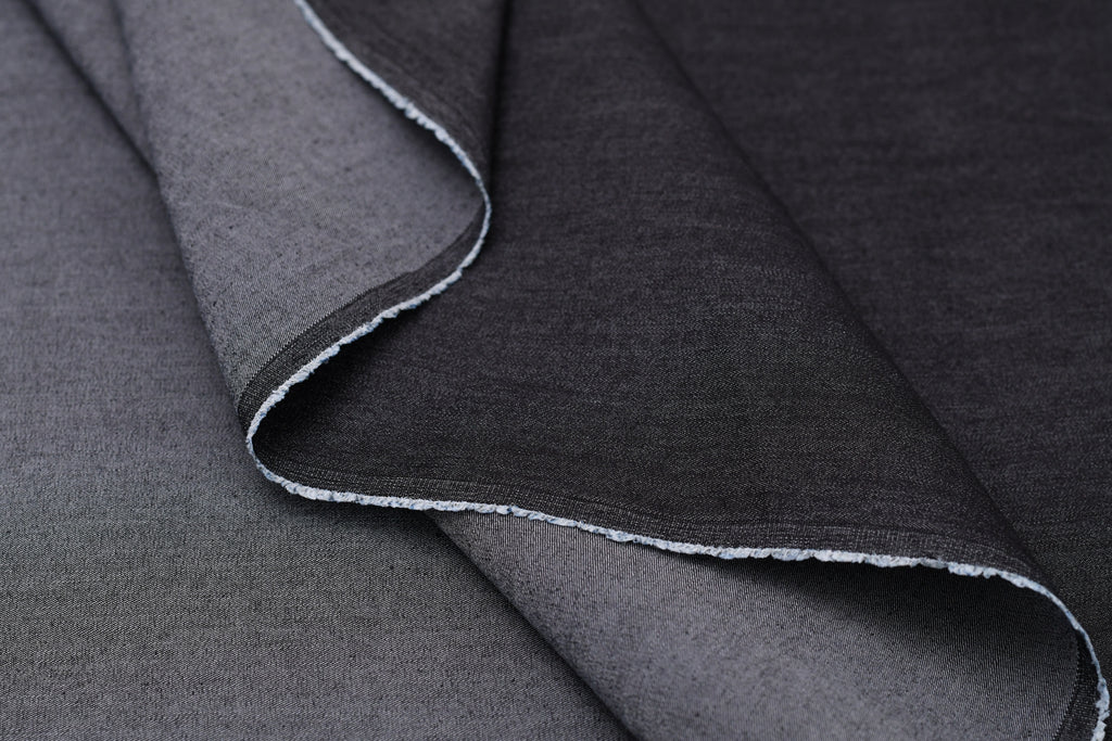 Denim chambray lavé 5 oz – Noir carbone