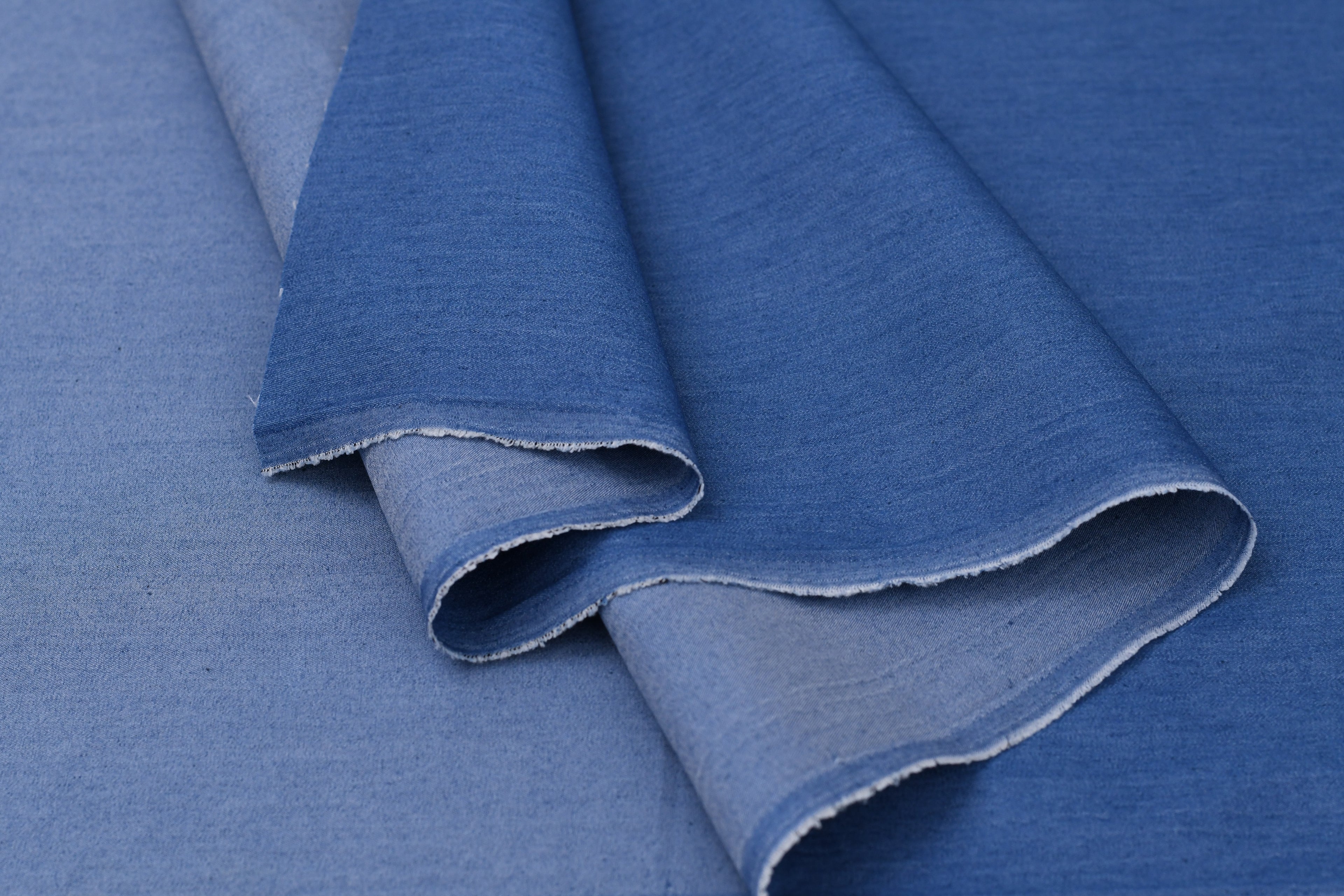 5oz Soft Cotton Spandex Chambray Denim Fabric– Stone Blue