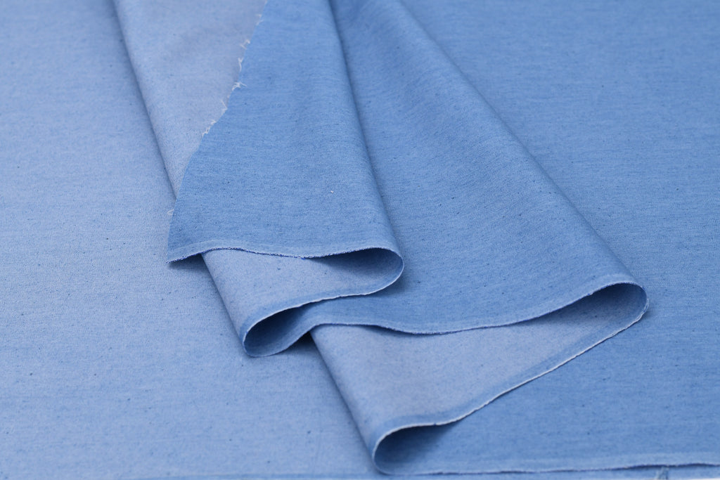 5oz Soft Cotton Spandex Chambray Denim Fabric– Light Blue