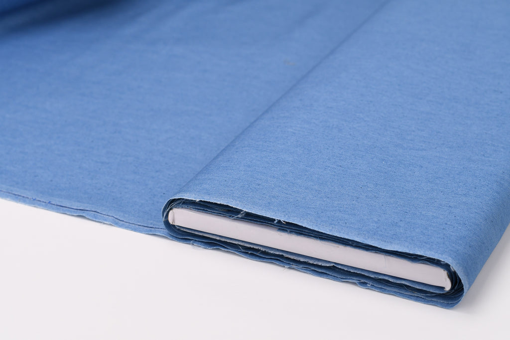 5oz Soft Cotton Spandex Chambray Denim Fabric– Light Blue