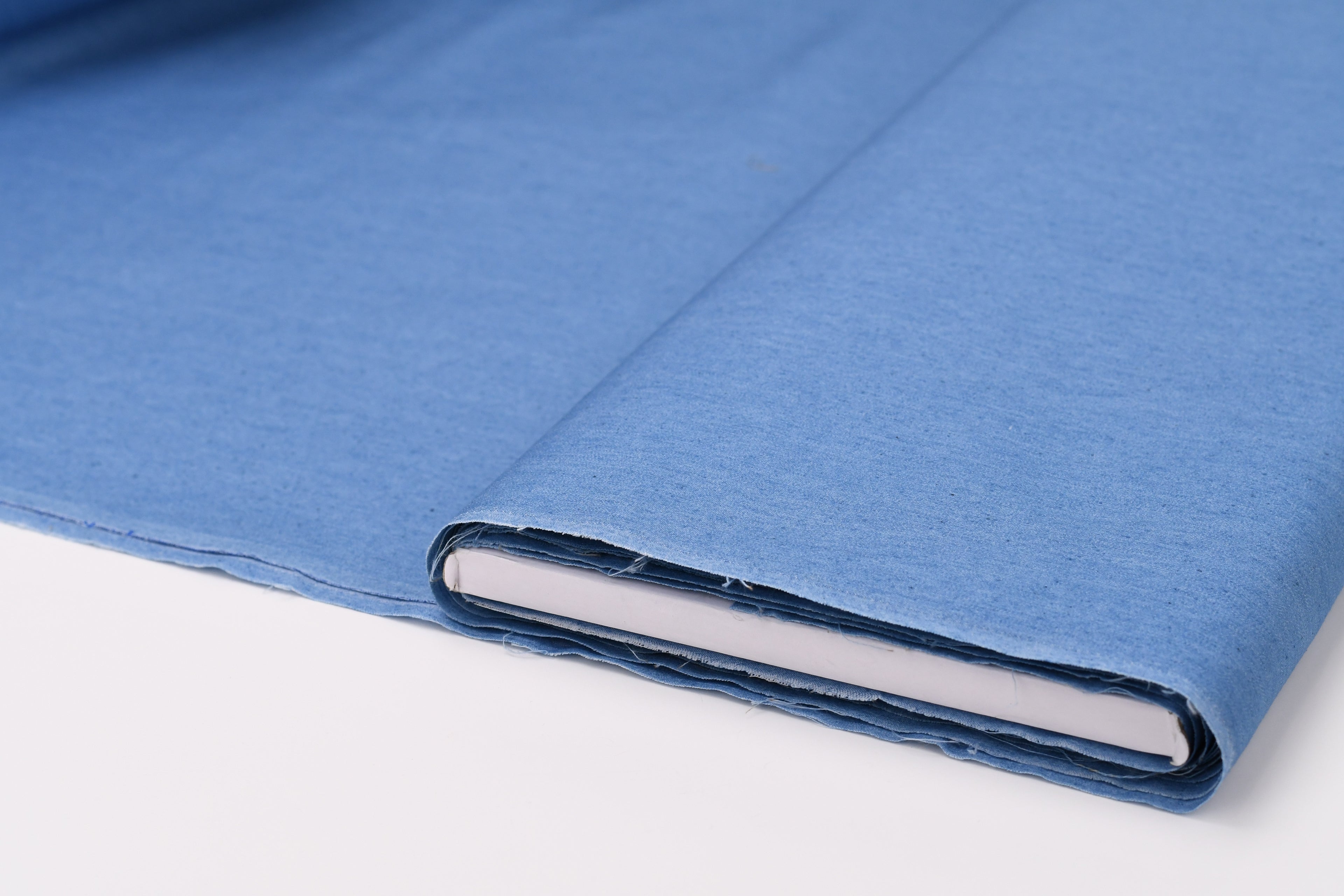 5oz Soft Cotton Spandex Chambray Denim Fabric– Light Blue