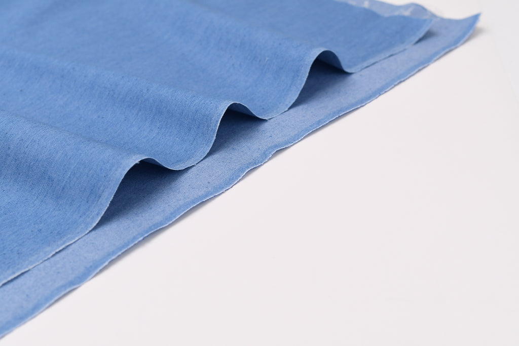 5oz Soft Cotton Spandex Chambray Denim Fabric– Light Blue