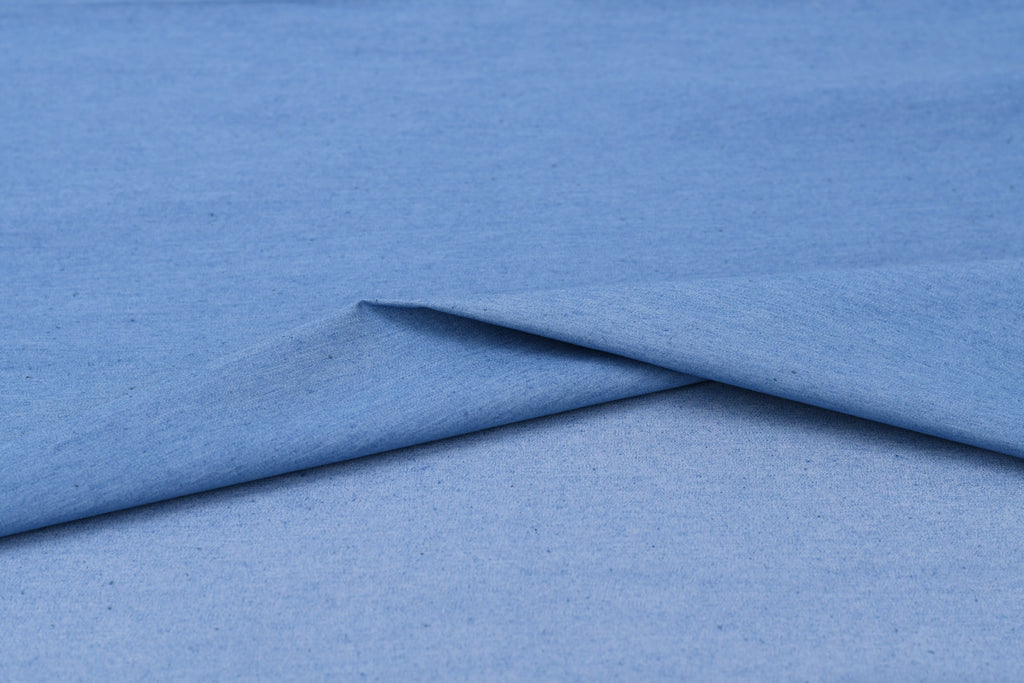 5oz Soft Cotton Spandex Chambray Denim Fabric– Light Blue