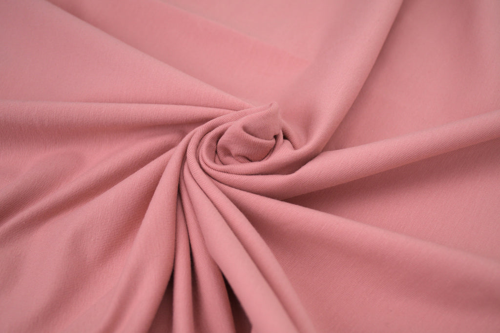 Single Jersey Knit Cotton Spandex Fabric - Blush Pink