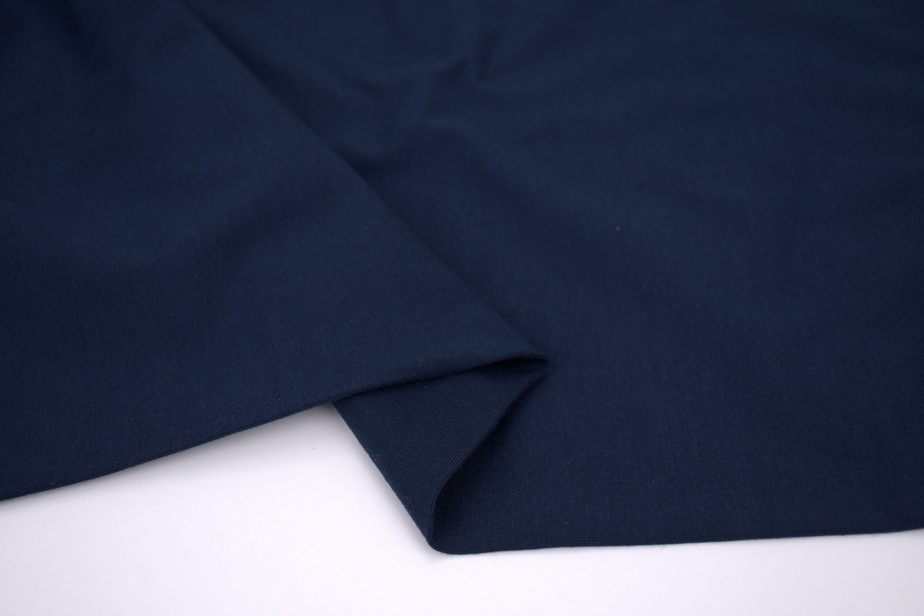 Single Jersey Knit Cotton Spandex Fabric - Navy