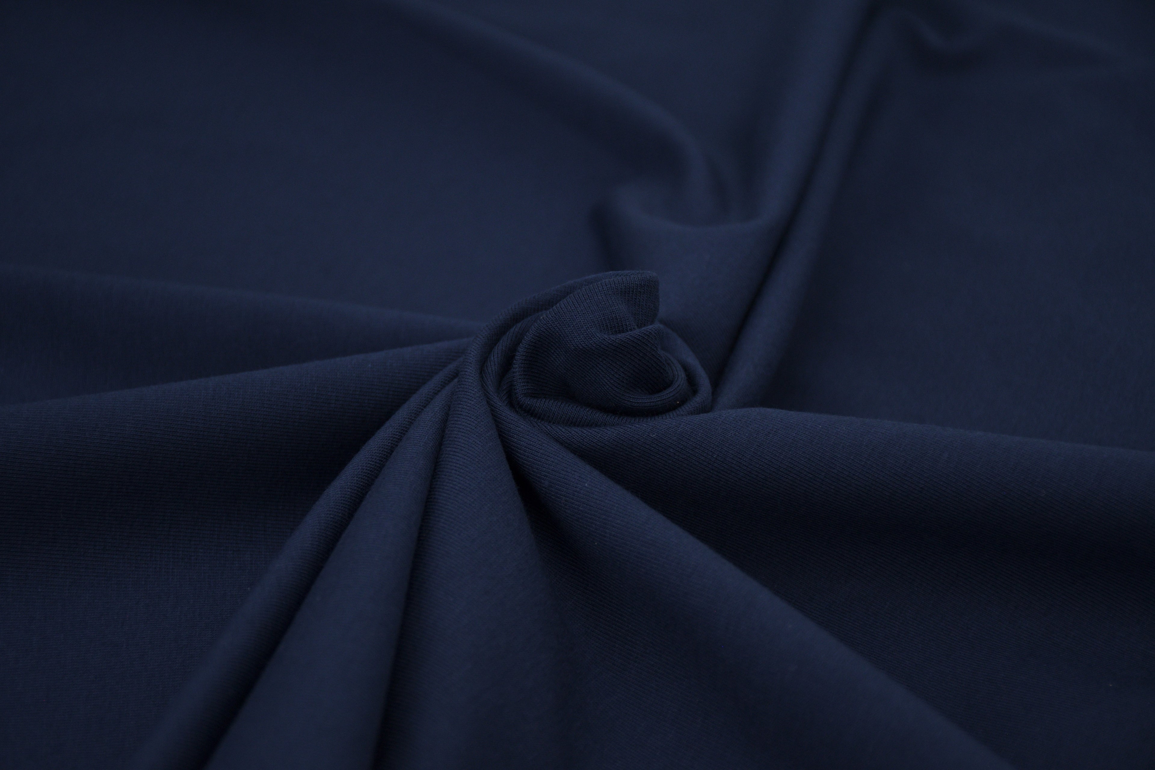 Single Jersey Knit Cotton Spandex Fabric - Navy