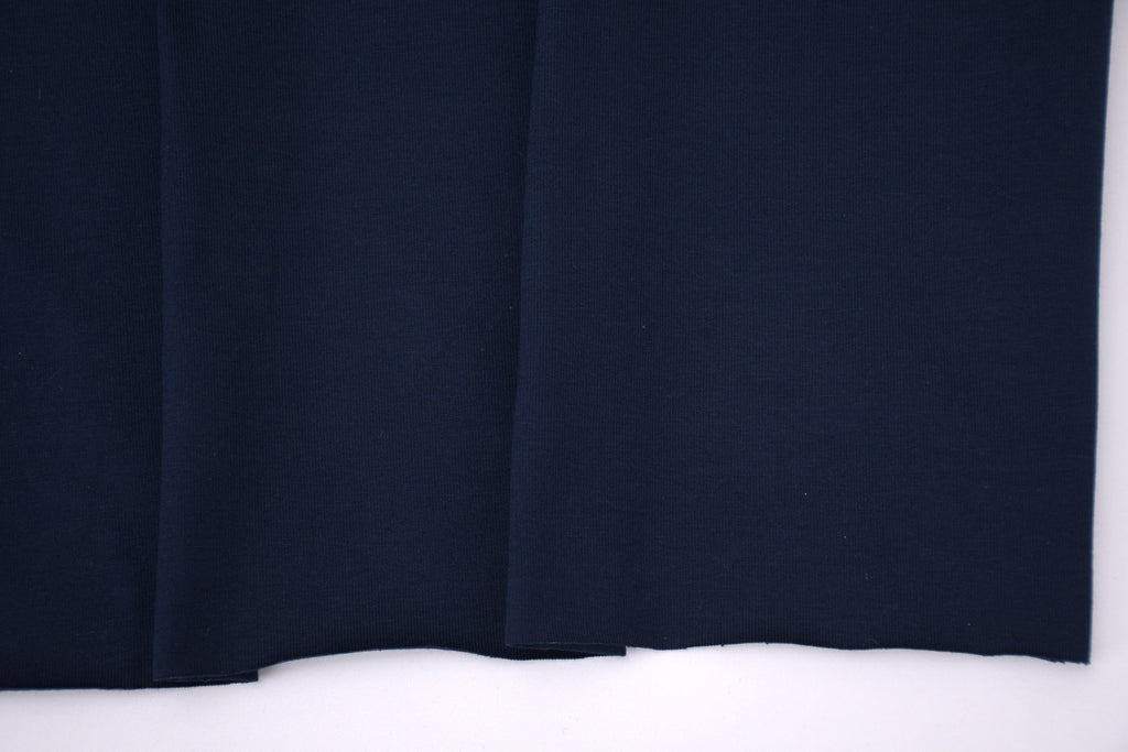 Single Jersey Knit Cotton Spandex Fabric - Navy