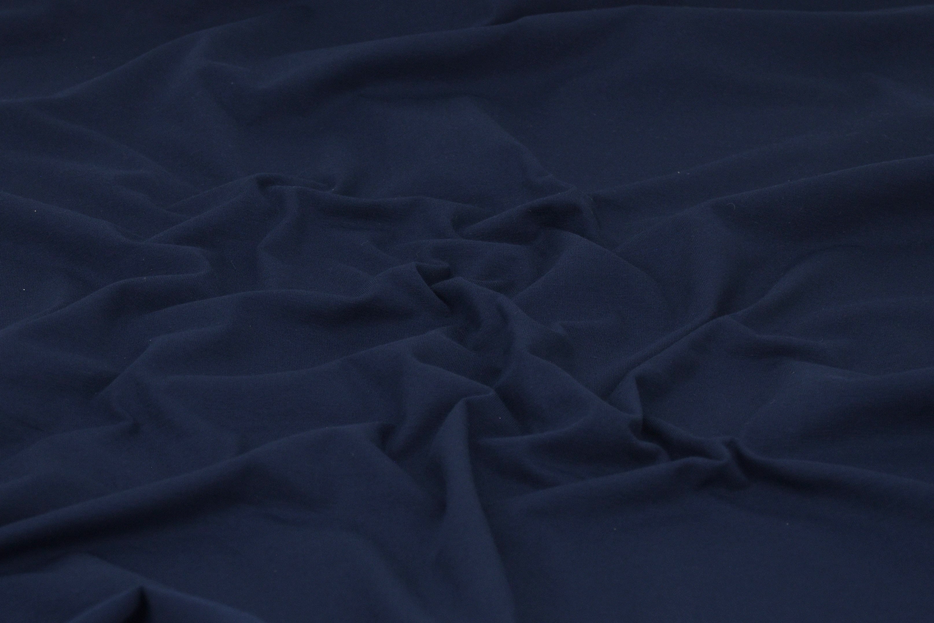 Single Jersey Knit Cotton Spandex Fabric - Navy