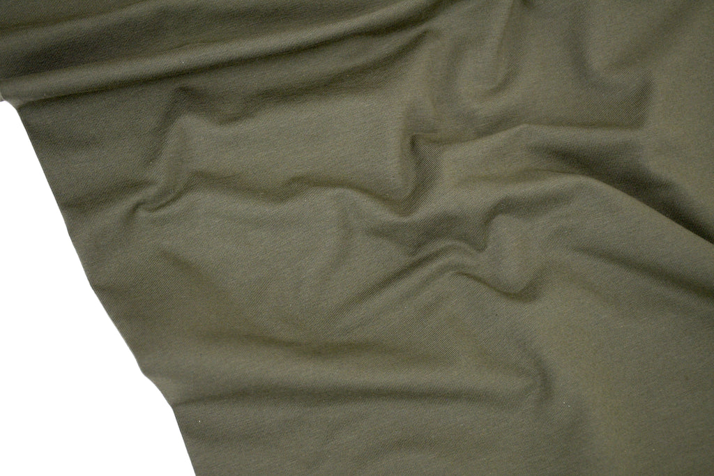 Single Jersey Knit Cotton Spandex Fabric - Green Tea