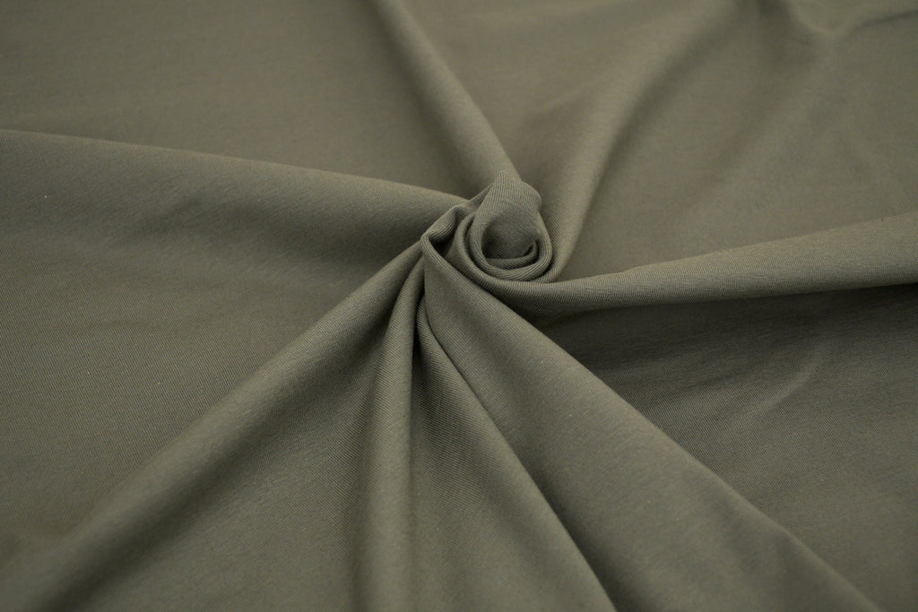 Single Jersey Knit Cotton Spandex Fabric - Green Tea