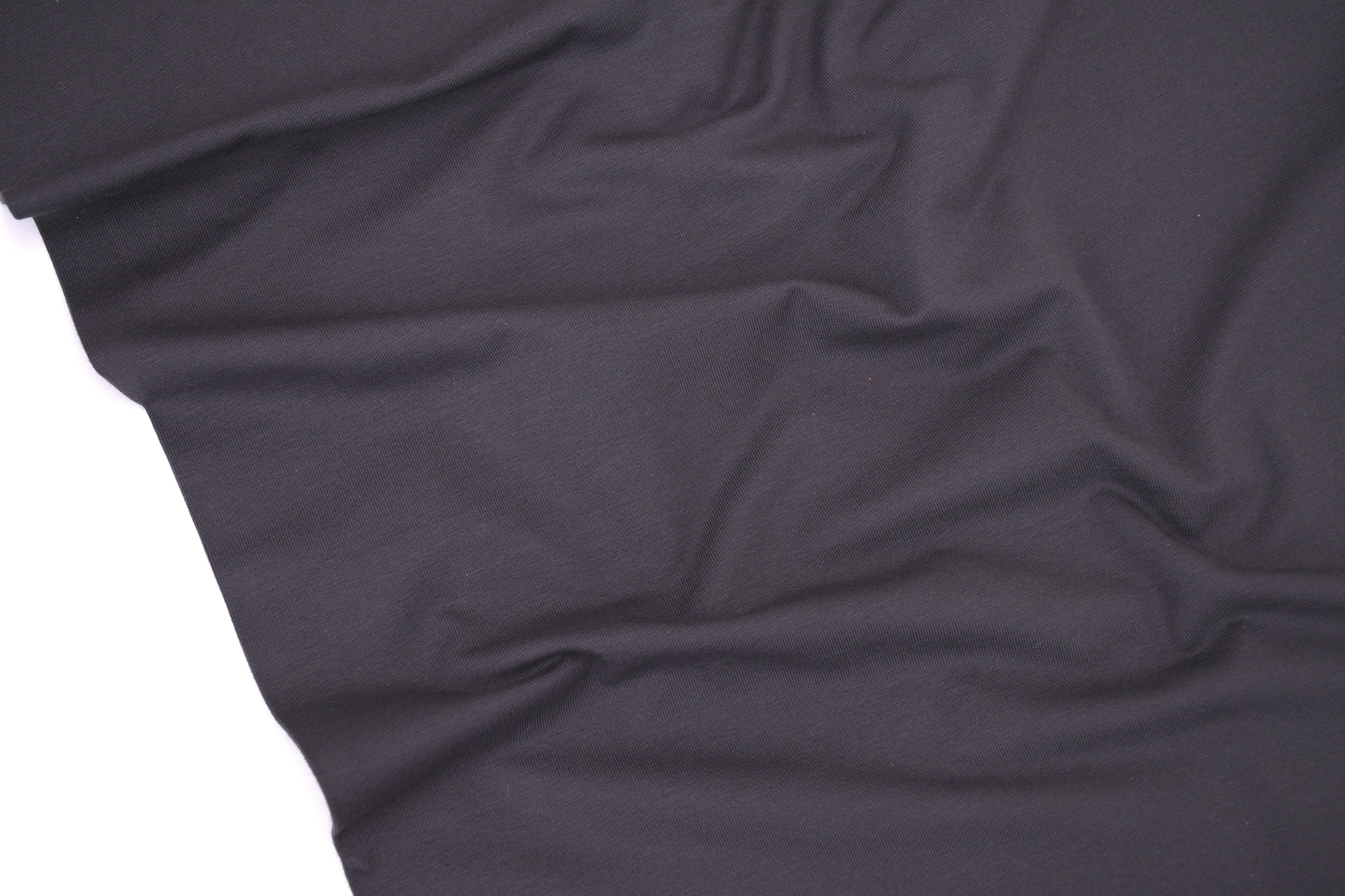 Single Jersey Knit Cotton Spandex Fabric - Charcoal
