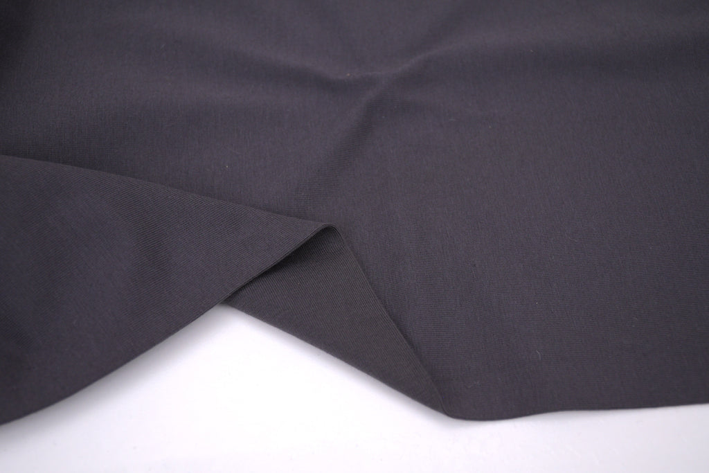 Single Jersey Knit Cotton Spandex Fabric - Charcoal