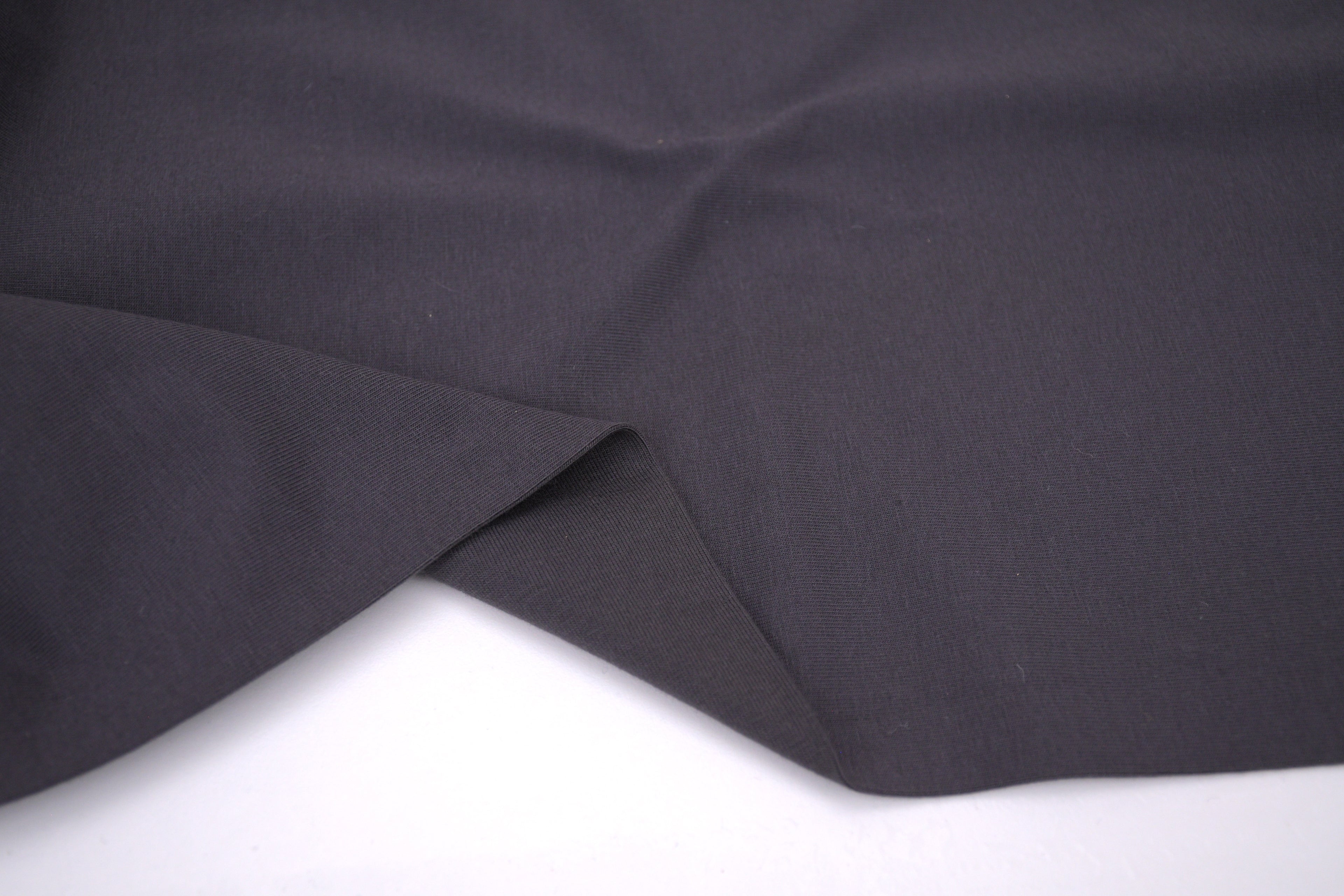 Single Jersey Knit Cotton Spandex Fabric - Charcoal