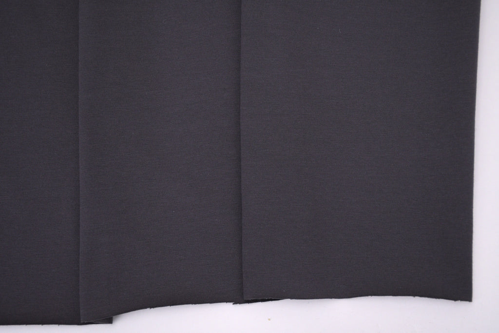 Single Jersey Knit Cotton Spandex Fabric - Charcoal