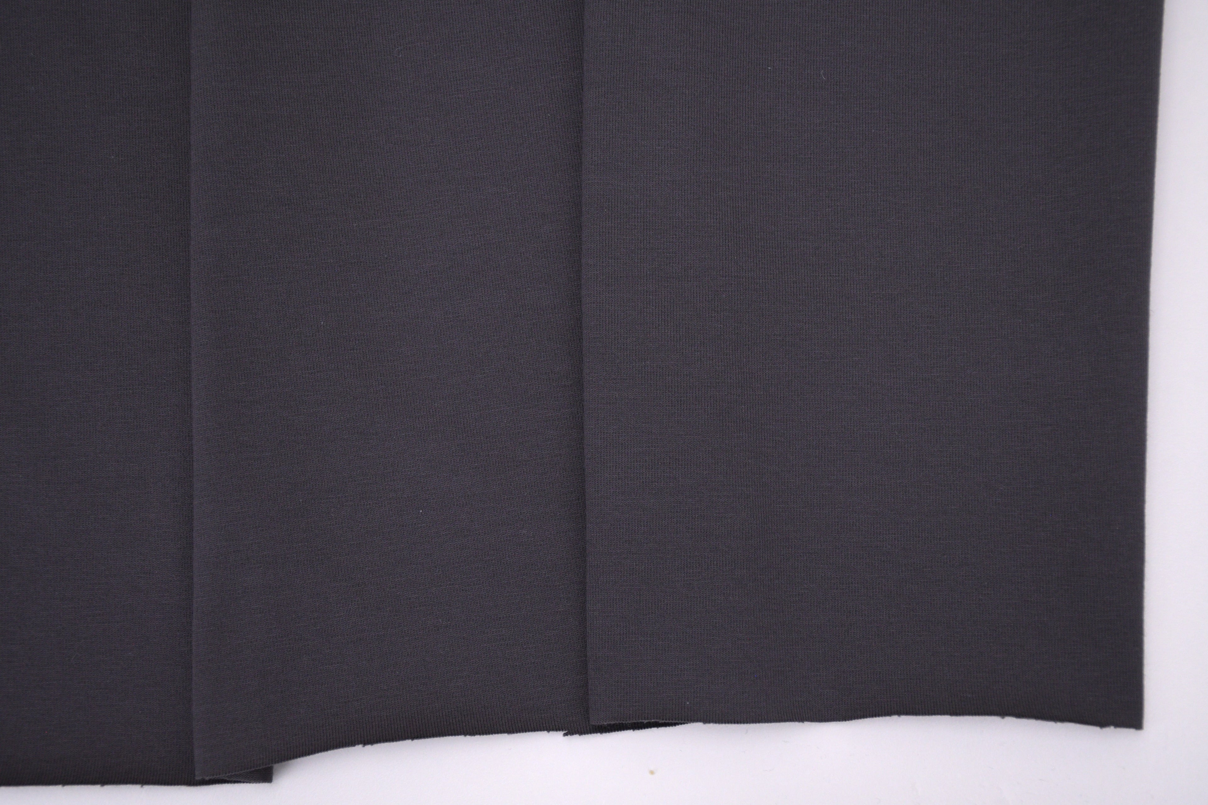 Single Jersey Knit Cotton Spandex Fabric - Charcoal