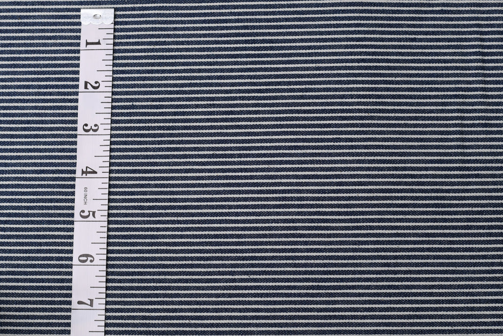 Denim rayé hickory 8 oz – Bleu acier