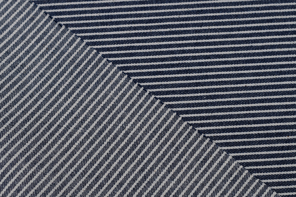 Denim rayé hickory 8 oz – Bleu acier