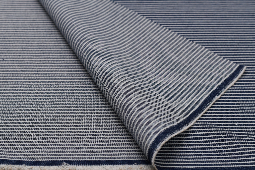 Denim rayé hickory 8 oz – Bleu acier