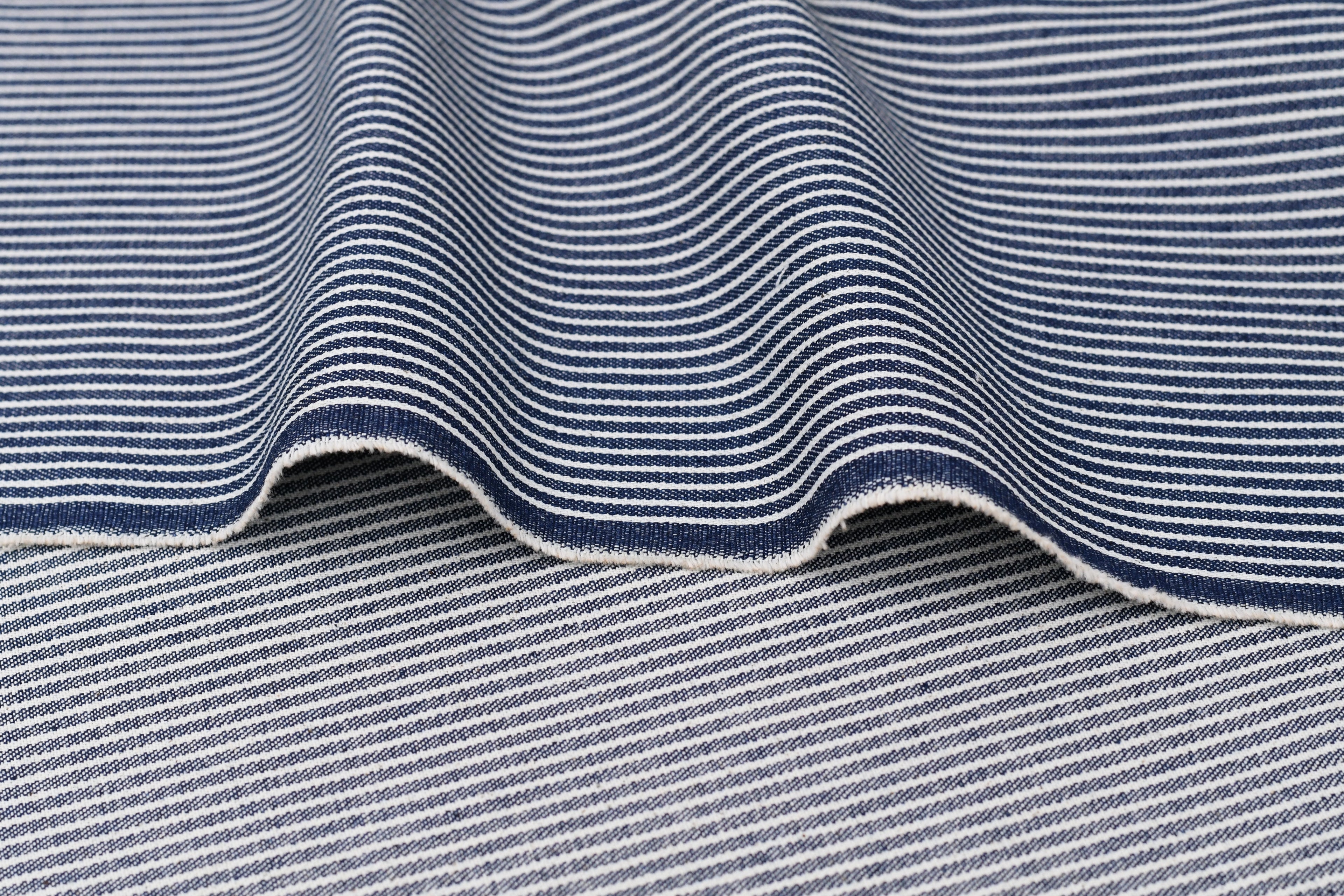 Denim rayé hickory 8 oz – Bleu acier