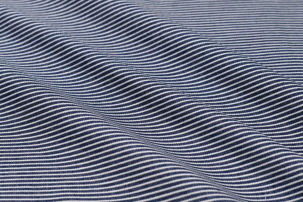 Denim rayé hickory 8 oz – Bleu acier