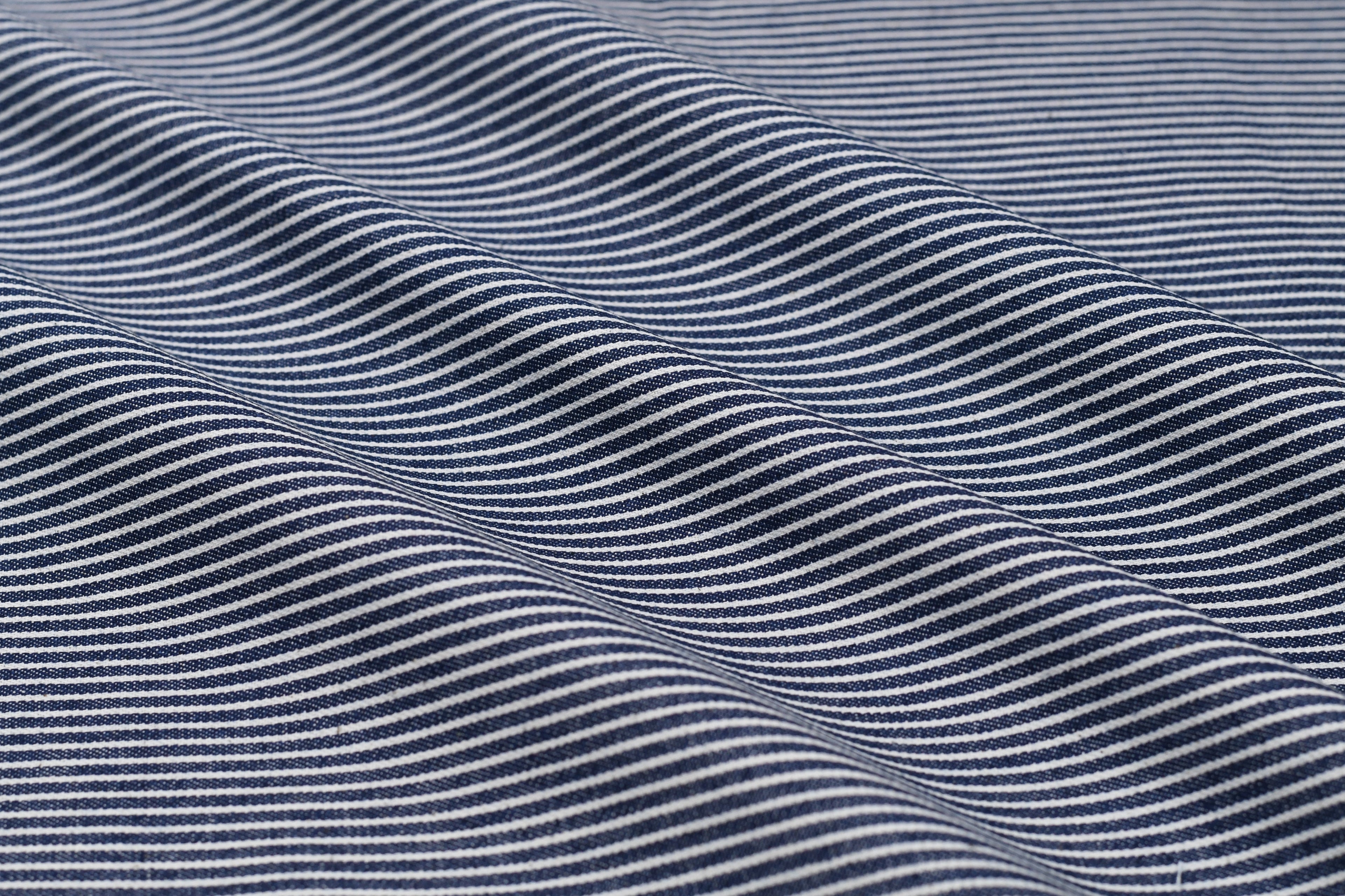 Denim rayé hickory 8 oz – Bleu acier