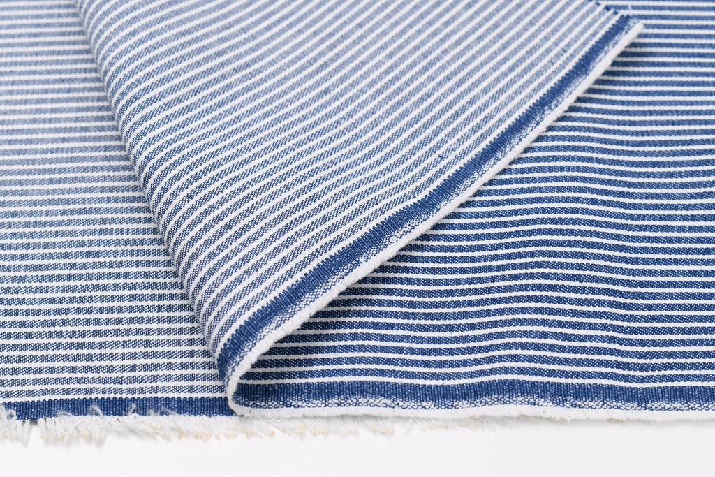 Denim rayé hickory 8 oz – Bleu marin