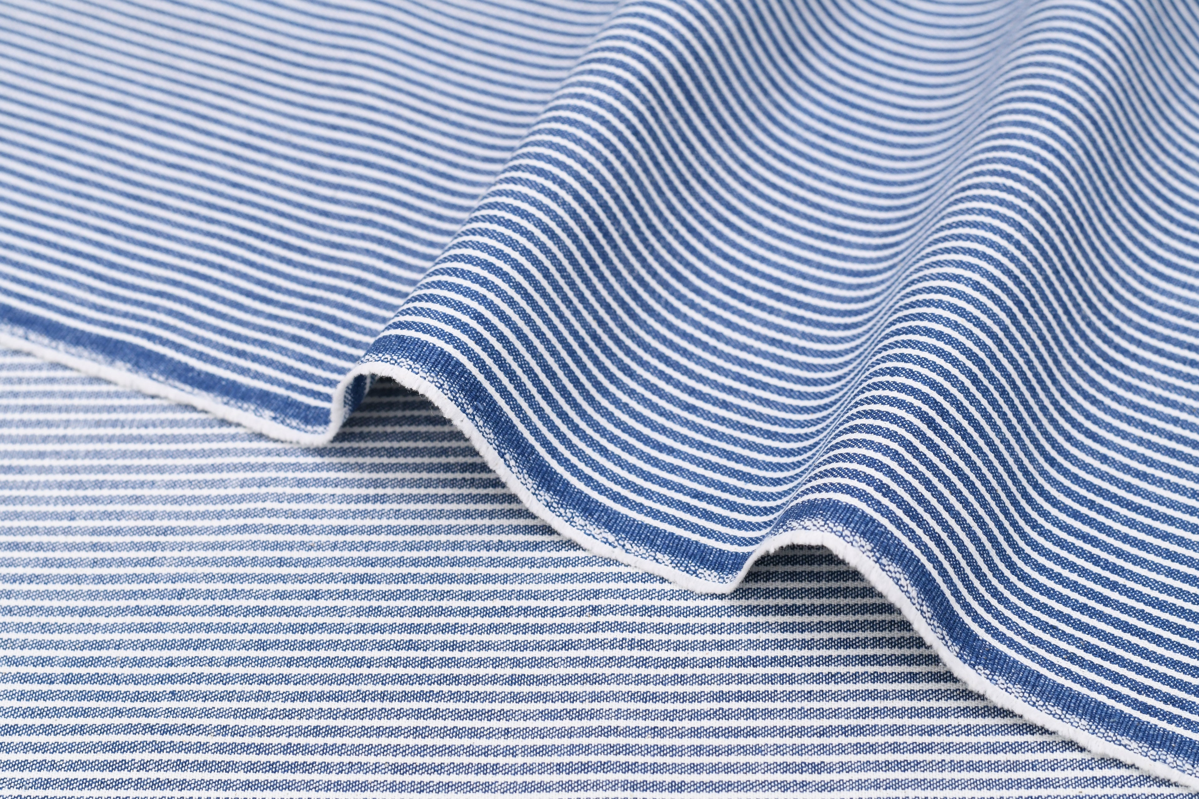 8oz Hickory Stripe Denim – Sailor Blue