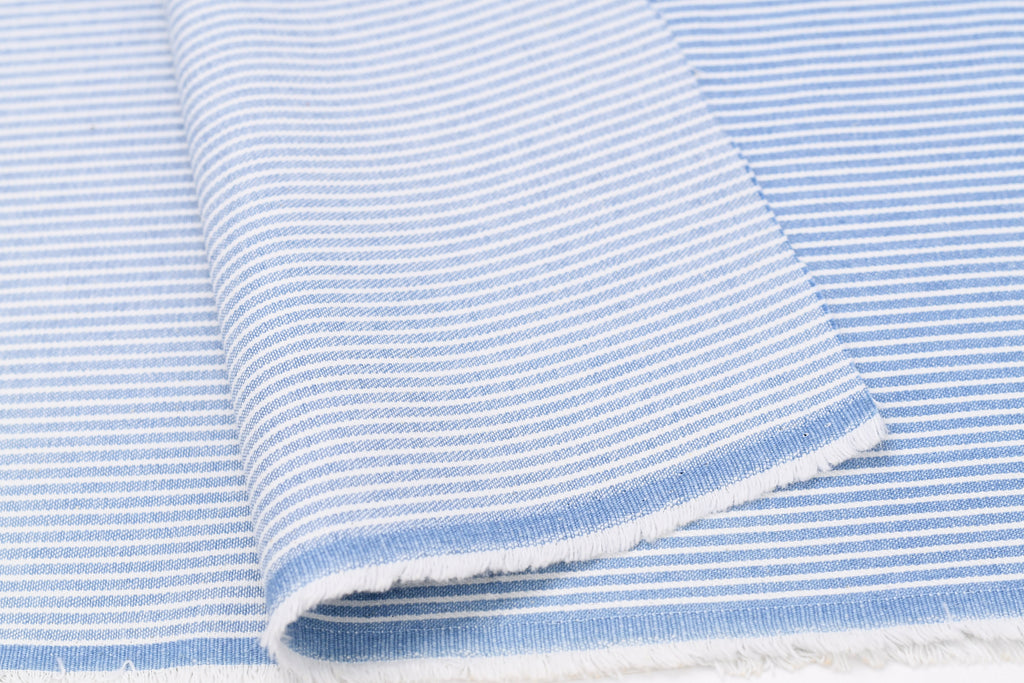 Denim rayé hickory 8 oz – Bleu ciel