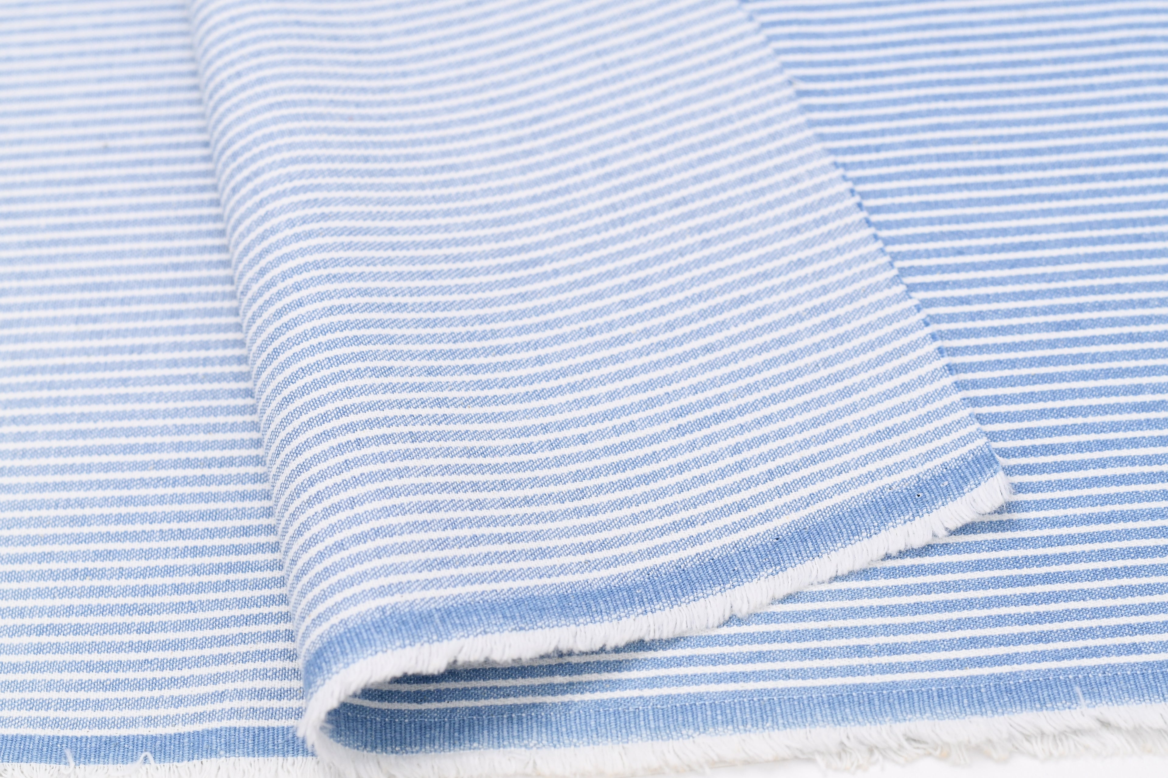 8oz Hickory Stripe Denim – Sky Blue