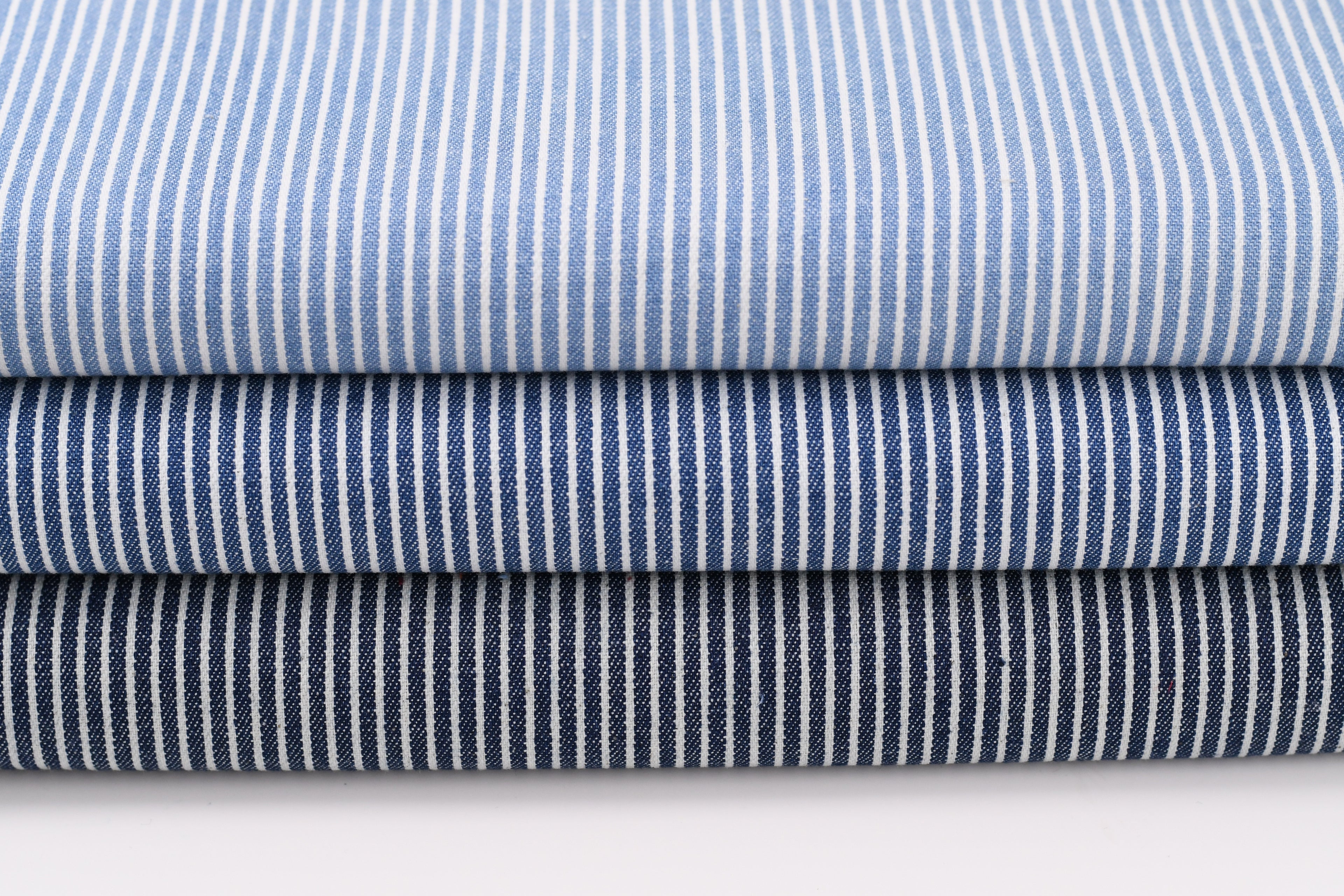 Denim rayé hickory 8 oz – Bleu acier