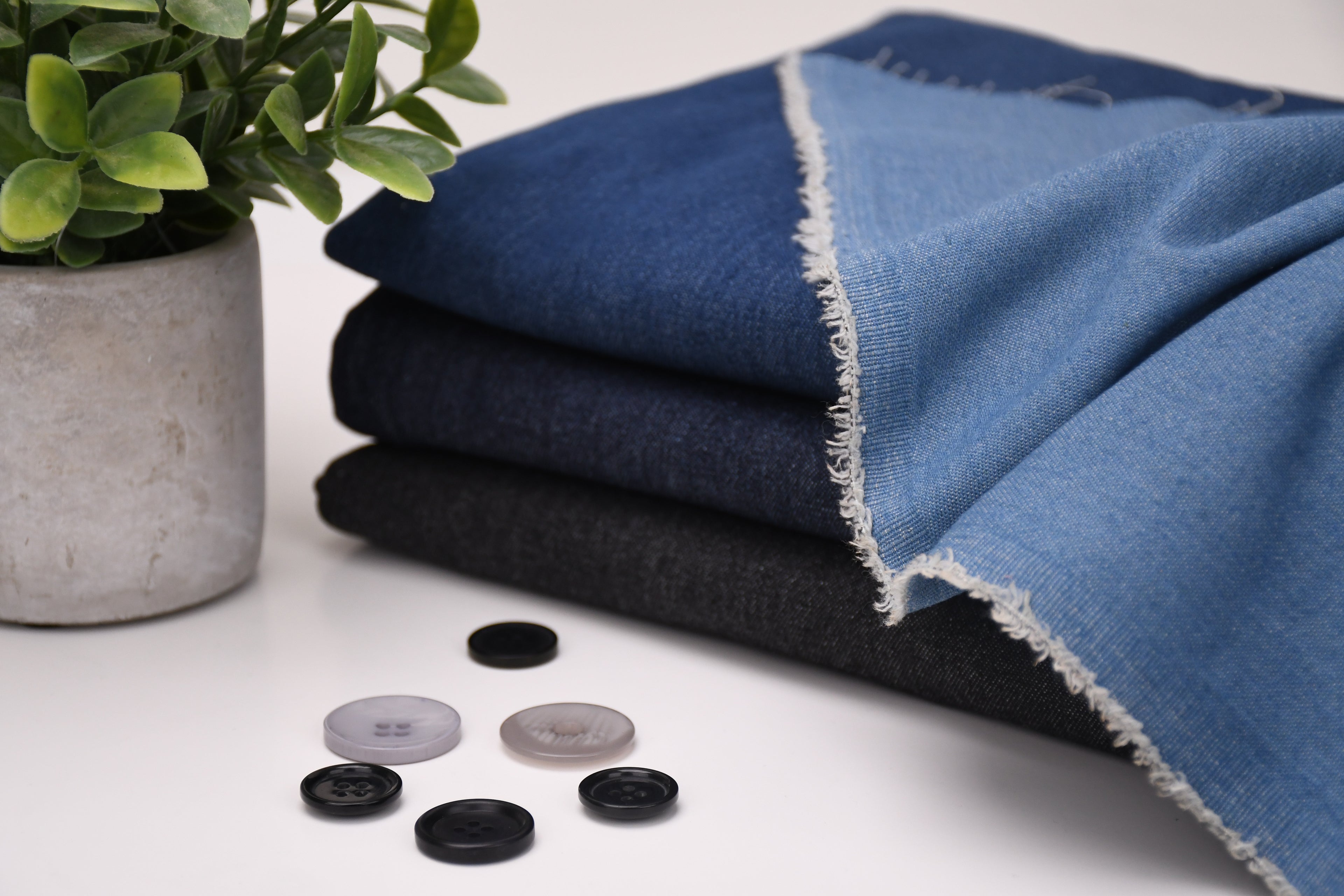 8oz 100% Cotton Denim – Light Wash Blue