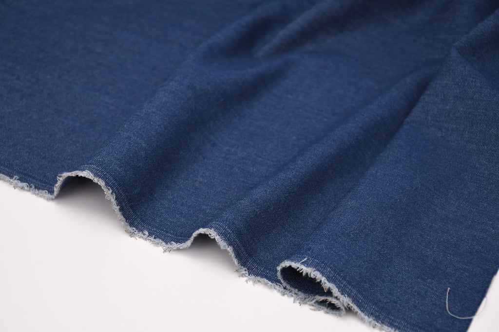 Denim délavé en coton non extensible 8 oz – Noir indigo